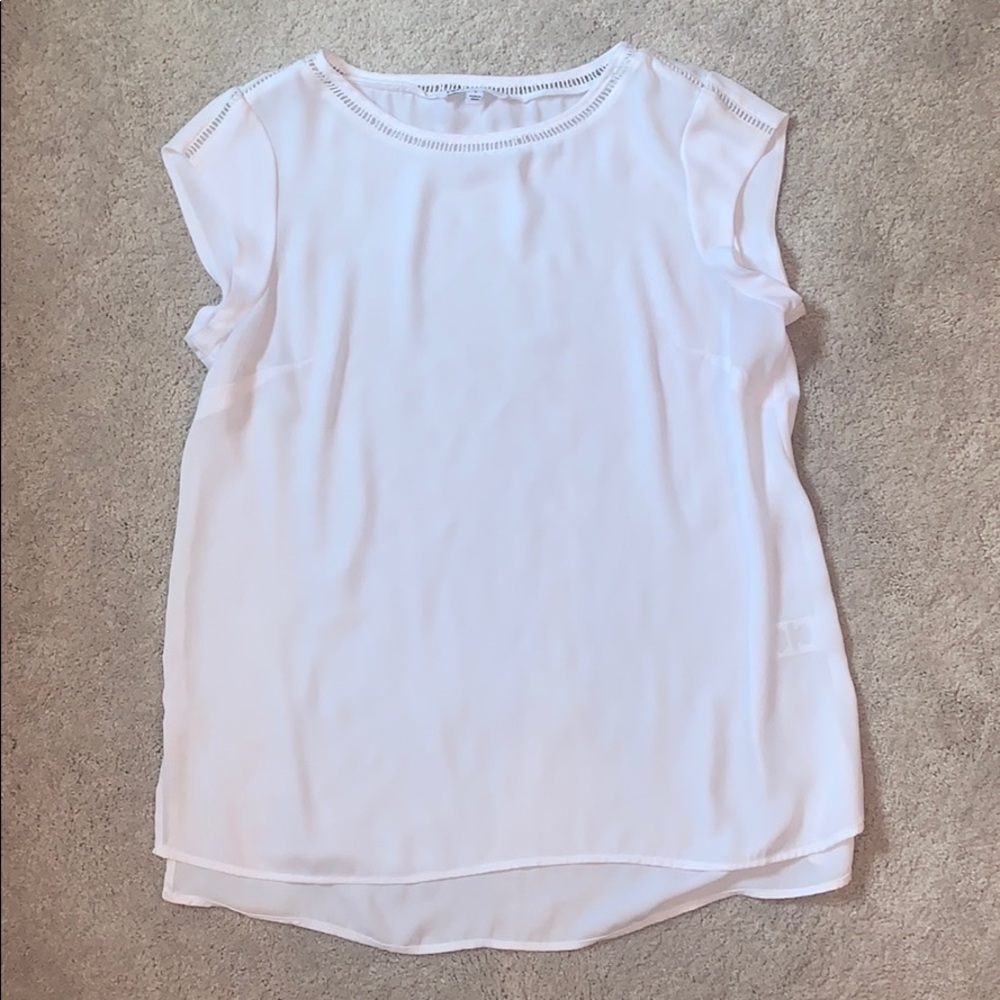 White Detailed Neck Blouse